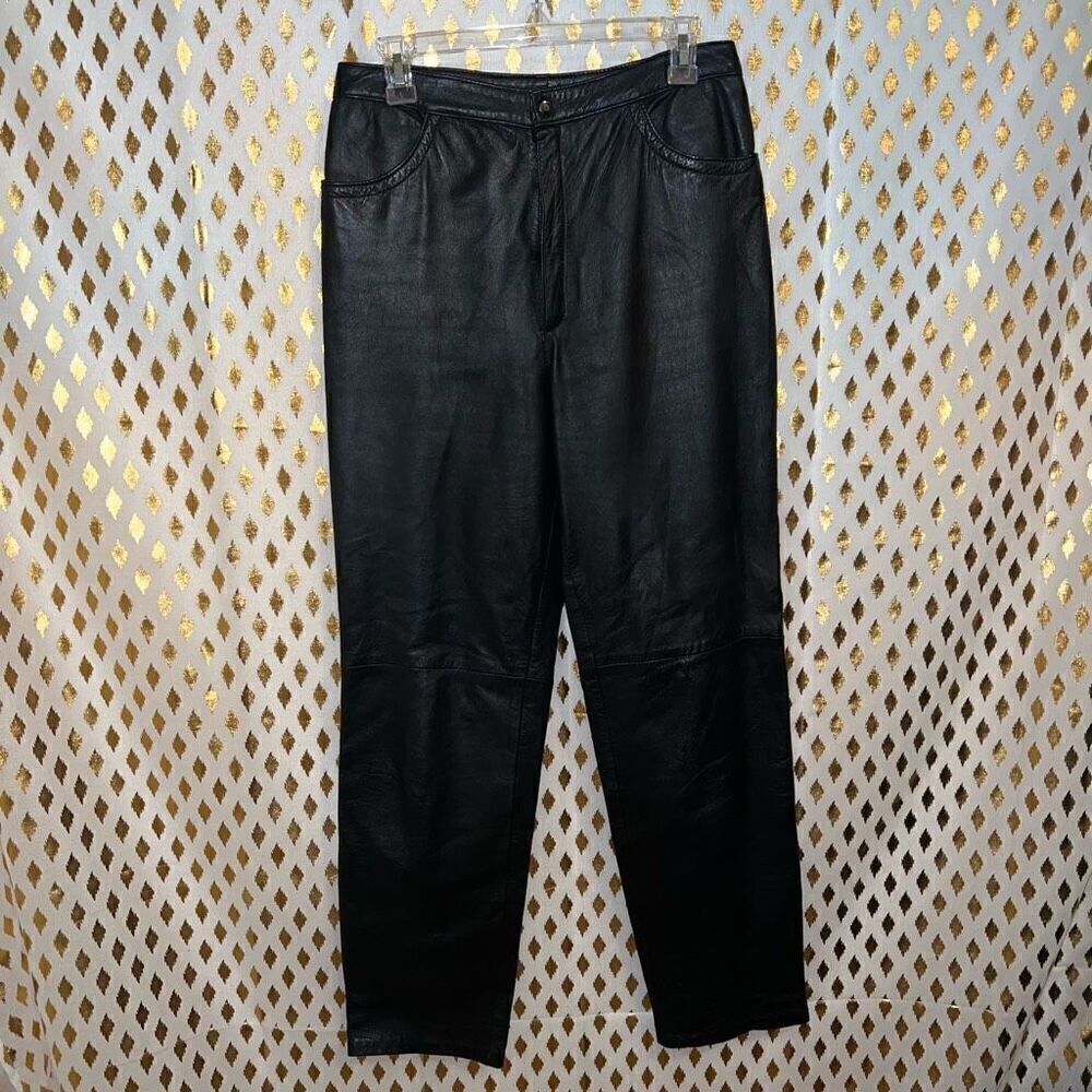 Karen vintage leather motorcycle pants black high waist size L